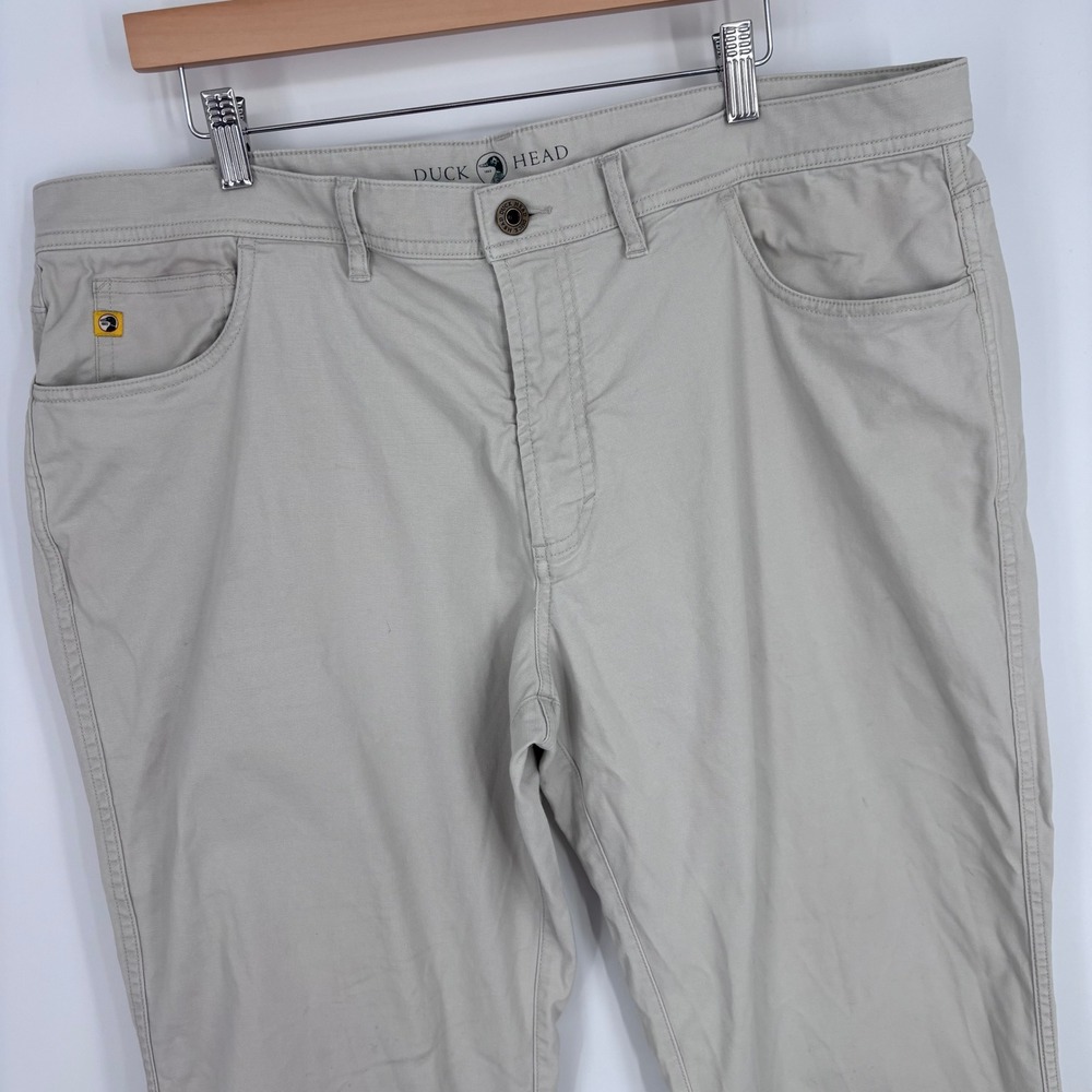 Duck Head 1865 Pinpoint Canvas 5 Pocket Pants Mens 40x32 (Tag 40x34) Beige *FLAW